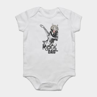 Born to Rock Dad Fathers Day Tiger Humor Baby Bodysuit